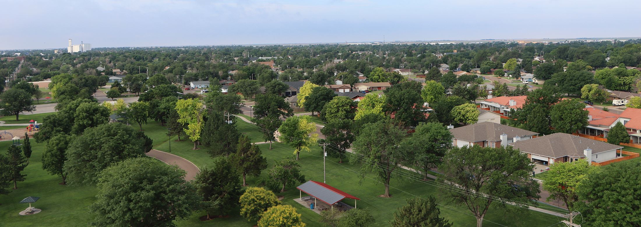 Aerial photo of Liberal neighborhoods