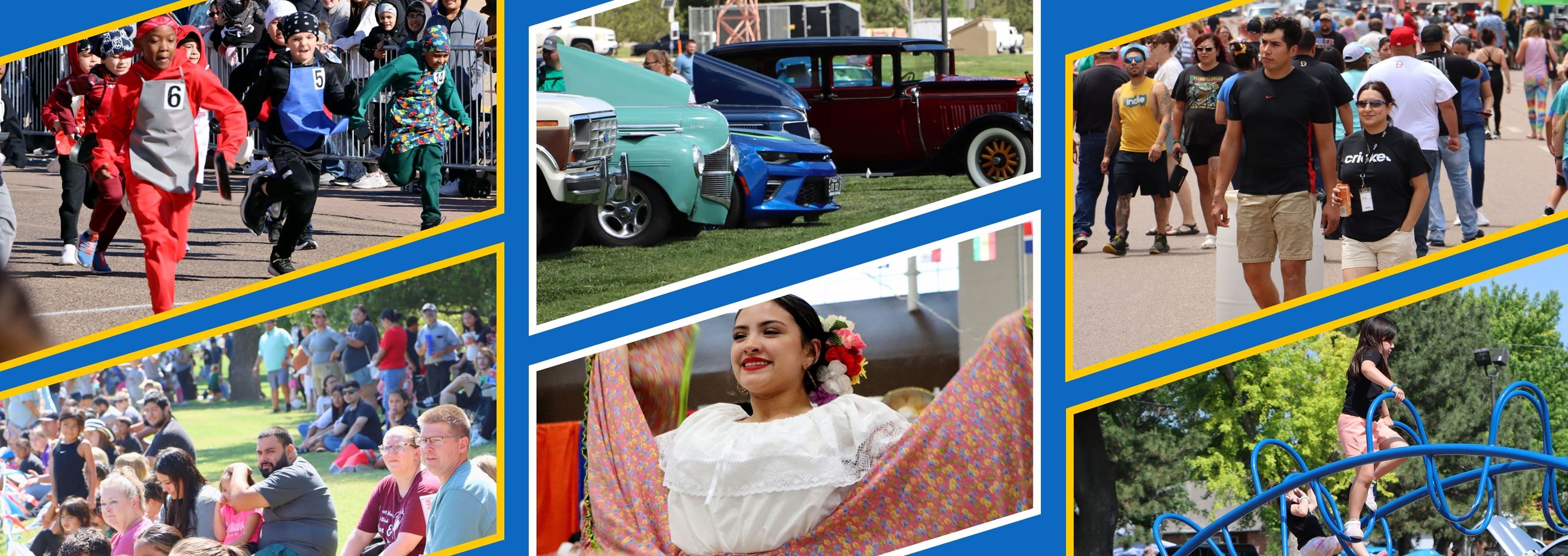 A collage of photos taken at community events in Liberal.