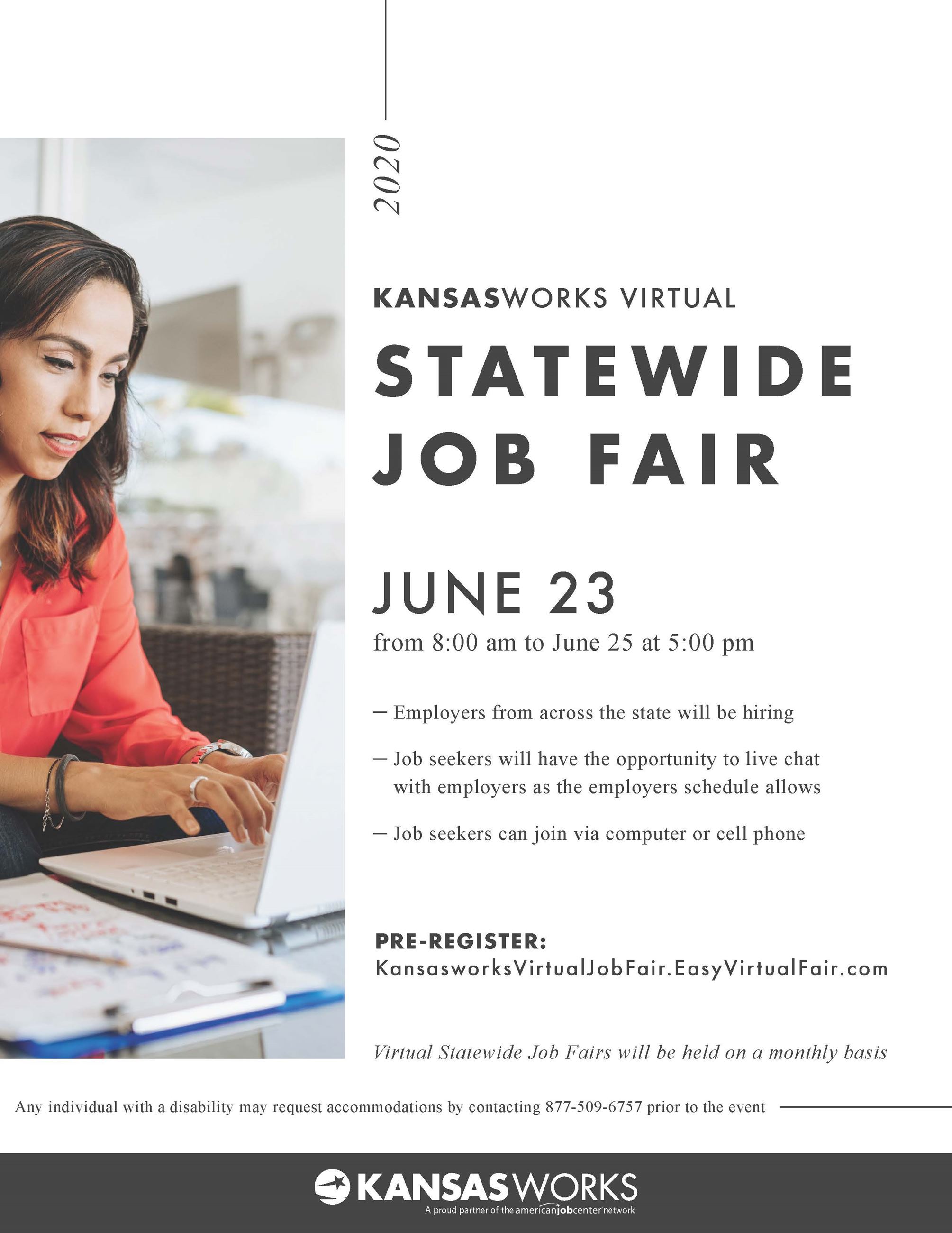 Virtual Statewide Job Fair Flyer - June
