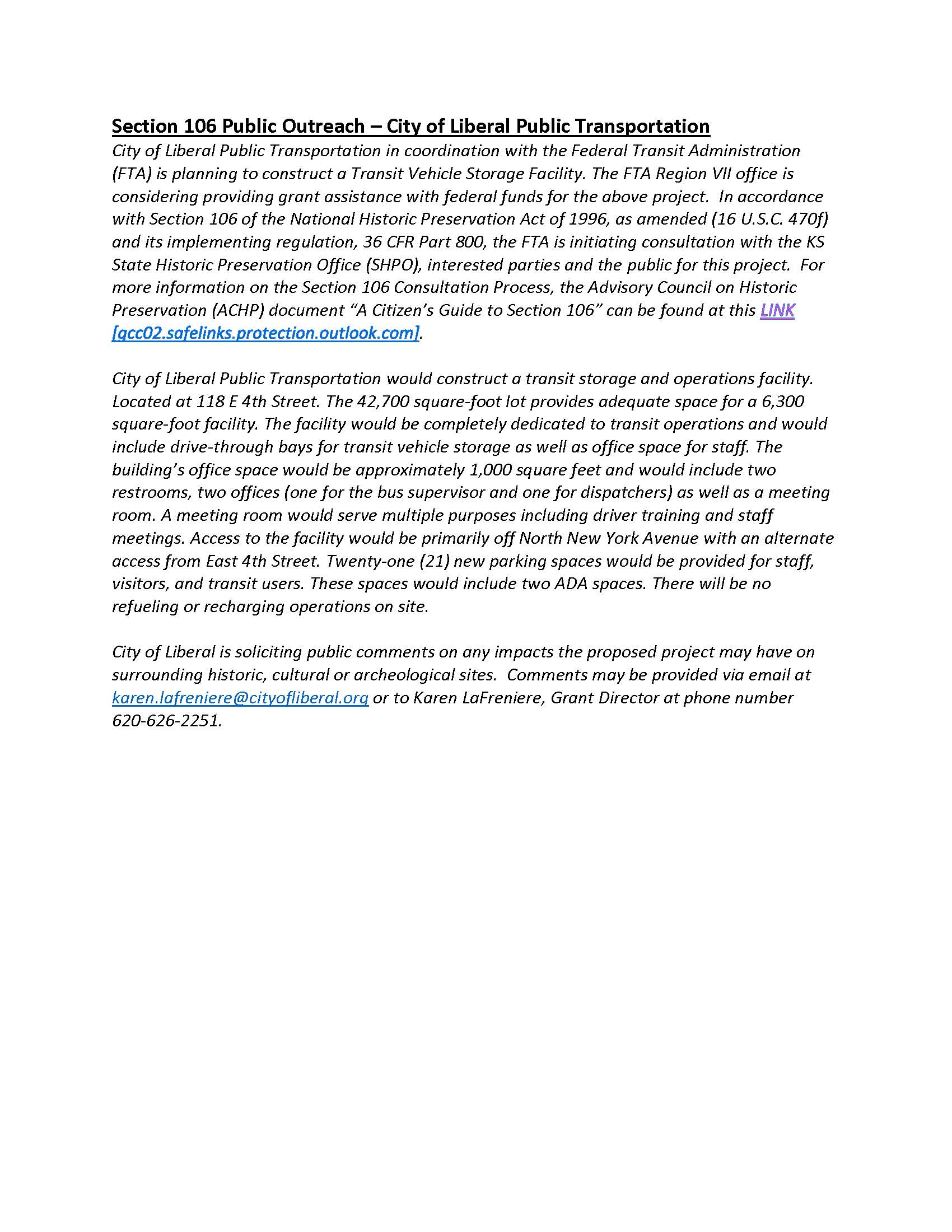 Section 106 Public Outreach - City of Liberal (1)